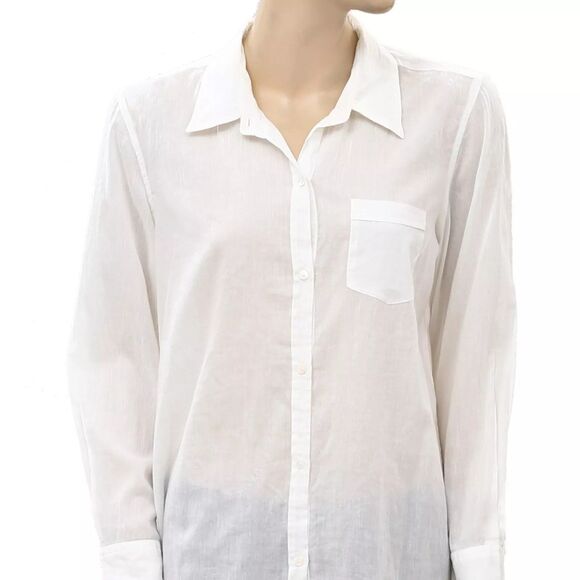 Nili Lotan Cotton Voile NL Buttondown Formal Shirt Top Cotton White XS 283750 - Picture 7 of 10